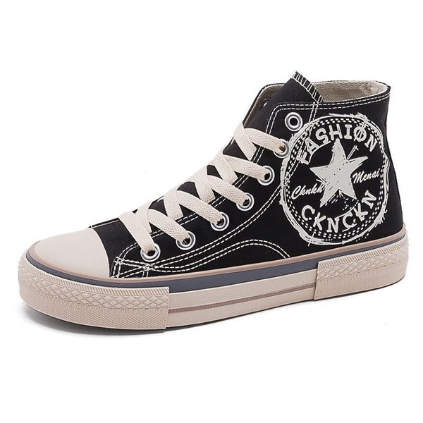 Γυναικεία υφασμάτινα αθλητικά παπούτσια με κορδόνια και επίπεδη σόλα