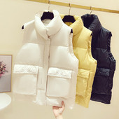 Női alkalmi mellény zsebekkel és gombokkal