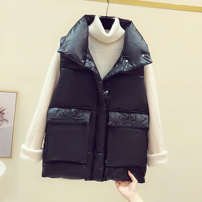 Női alkalmi mellény zsebekkel és gombokkal