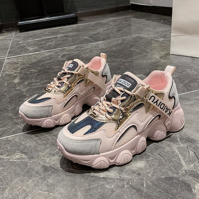 Γυναικεία αθλητικά παπούτσια από οικολογικό δέρμα, υφάσματα και οικολογικό σουέτ