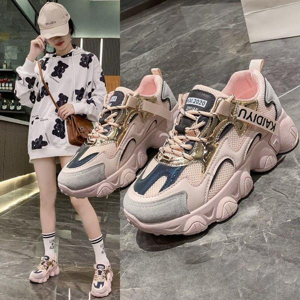 Γυναικεία αθλητικά παπούτσια από οικολογικό δέρμα, υφάσματα και οικολογικό σουέτ