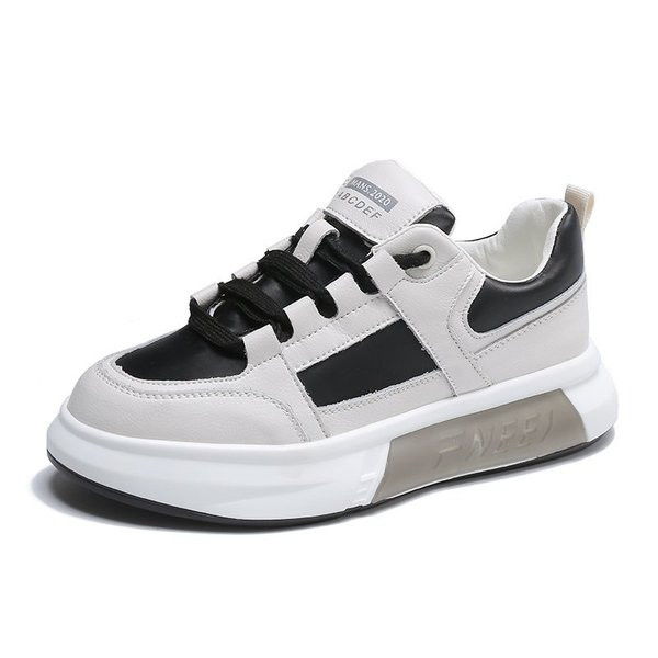 Eko bőrből készült alkalmi női tornacipő - lapos talp