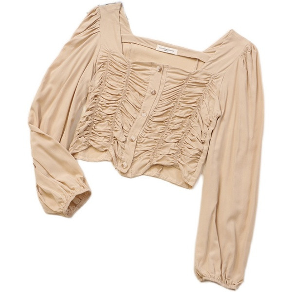 Kandilise kaelusega ja pikkade varrukatega naiste särk