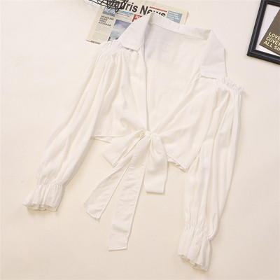 Νέο μοντέλο γυναικείο πουκάμισο με κορδόνια και μακριά μανίκια