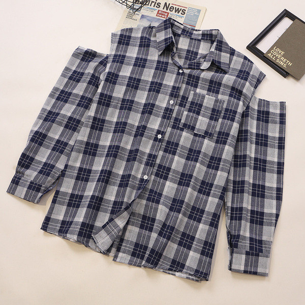 Vabaaja naiste ruuduline paljaste õlgadega särk