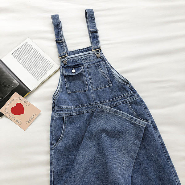 Γυναικεία ολόσωμη φόρμα τζιν με τσέπη και κουμπιά