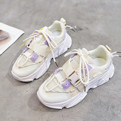 Γυναικεία αθλητικά παπούτσια με πλατφόρμα 5 cm με κορδόνια