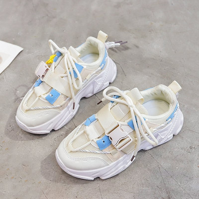 Γυναικεία αθλητικά παπούτσια με πλατφόρμα 5 cm με κορδόνια