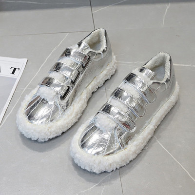 Casual γυναικεία αθλητικά παπούτσια με λουράκια βελκτό