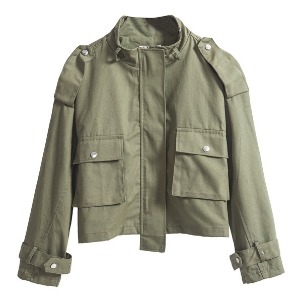 Jauna modeļa rudens sieviešu jaka ar kabatām