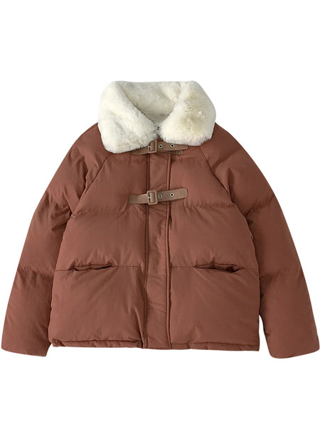 Női alkalmi kabát pehelytal és zsebekkel