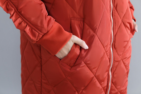 Pikk naiste jope lai lukuga mudel