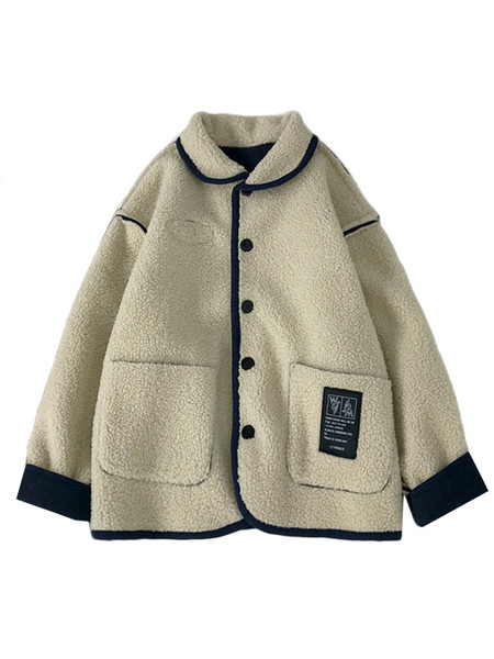 Nappali női rövid kabát két arccal és gombbal