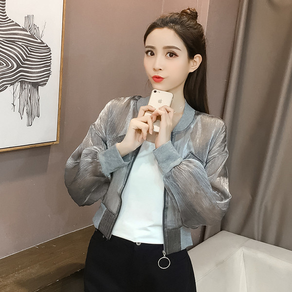 Moodne ümara kaelusega ja lukuga naiste jope