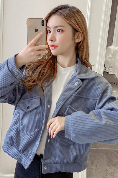 Γυναικείο casual μπουφάν με τσέπες - φαρδύ μοντέλο