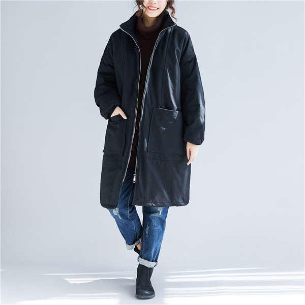 Naiste vabaaja jope lai lukuga ja taskutega mudel