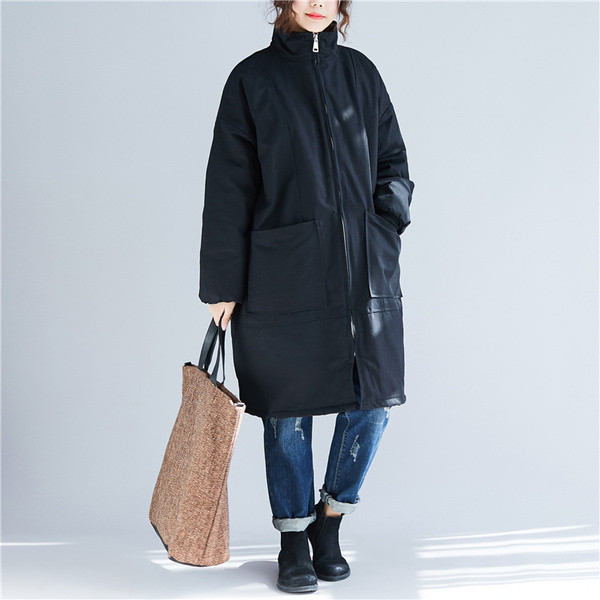 Naiste vabaaja jope lai lukuga ja taskutega mudel