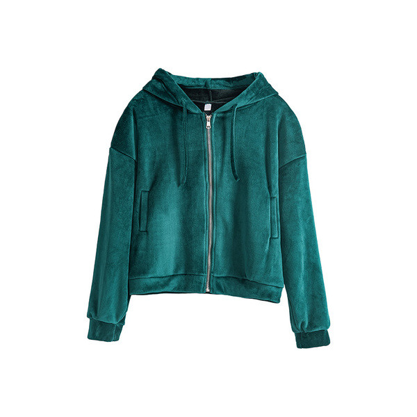 Új modell puha női kabát kapucnival és zsebekkel