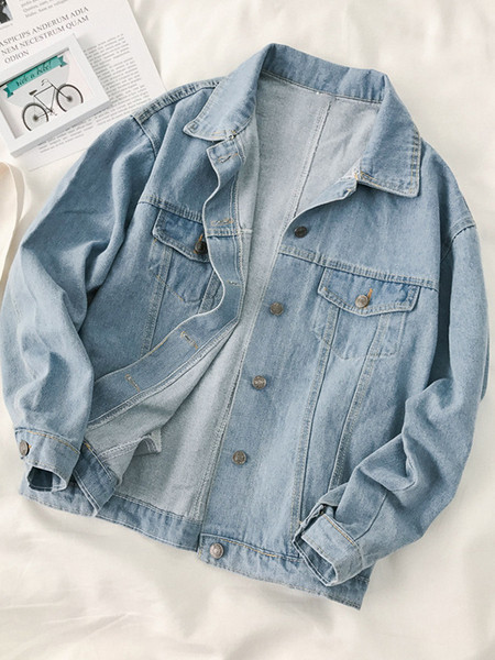 Ženska casual traper jakna plave boje s gumbima