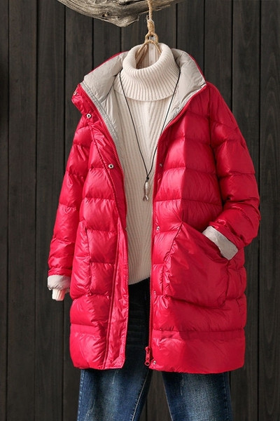 Naiste talvejope lai taskutega mudel