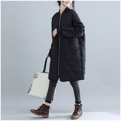 Női napi hosszú kabát cipzárral