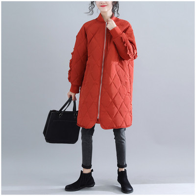 Női napi hosszú kabát cipzárral