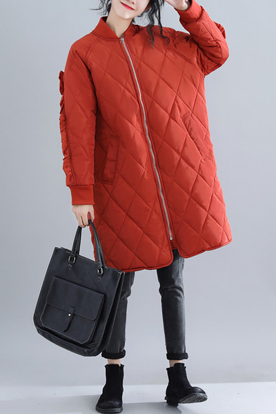 Női napi hosszú kabát cipzárral