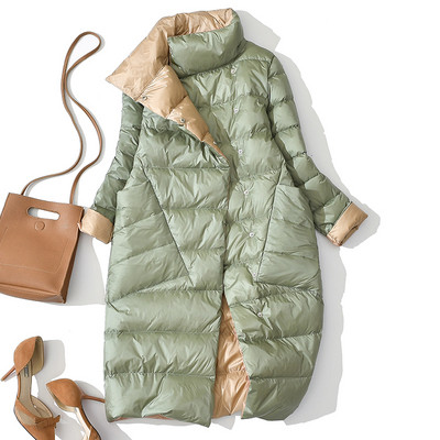 Új modell kétoldalas női kabát gombokkal és zsebekkel