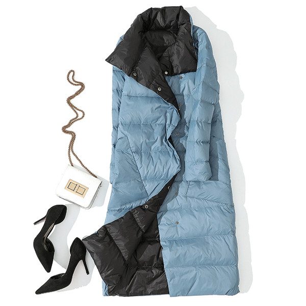 Új modell kétoldalas női kabát gombokkal és zsebekkel