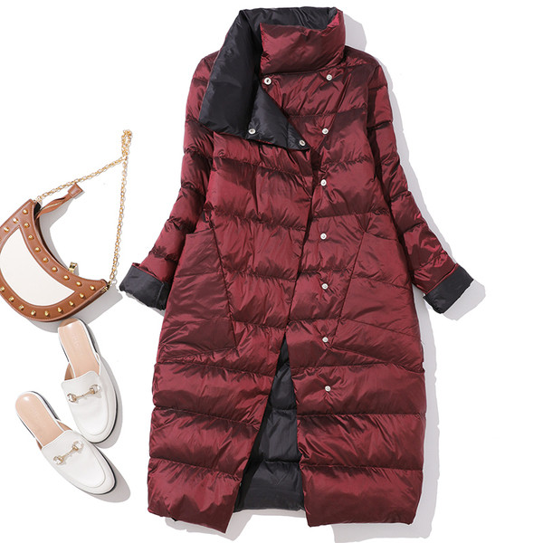 Új modell kétoldalas női kabát gombokkal és zsebekkel