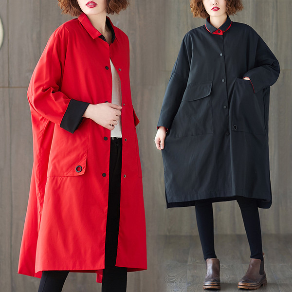 Pikk naiste jope lai nööpidega mudel