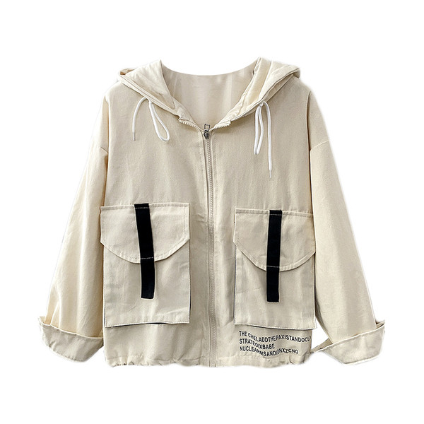 Vékony alkalmi kabát zsebekkel - széles modell