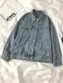 Női farmer dzseki gombokkal és zsebekkel, kék színben