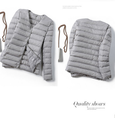 Könnyű női kabát ovális gallérral, gombokkal és 4XL méretig