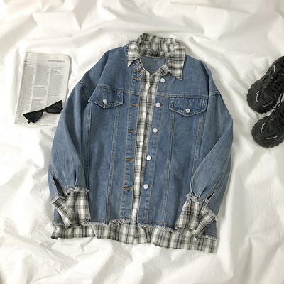 Ženska ležerna traper jakna s džepovima i gumbima u plavoj boji