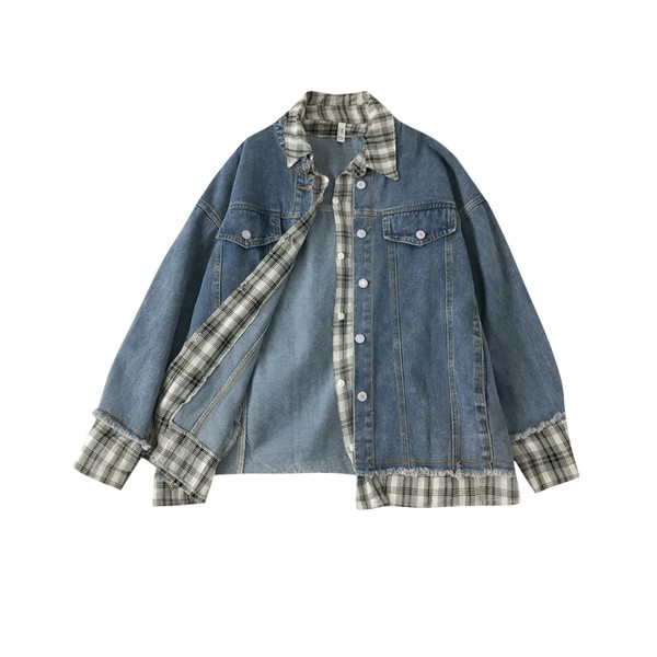 Ženska ležerna traper jakna s džepovima i gumbima u plavoj boji