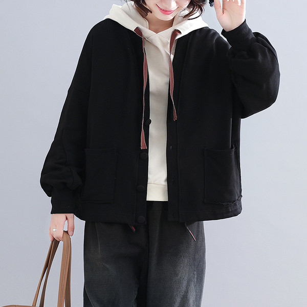 Női alkalmi kabát V-nyakkal