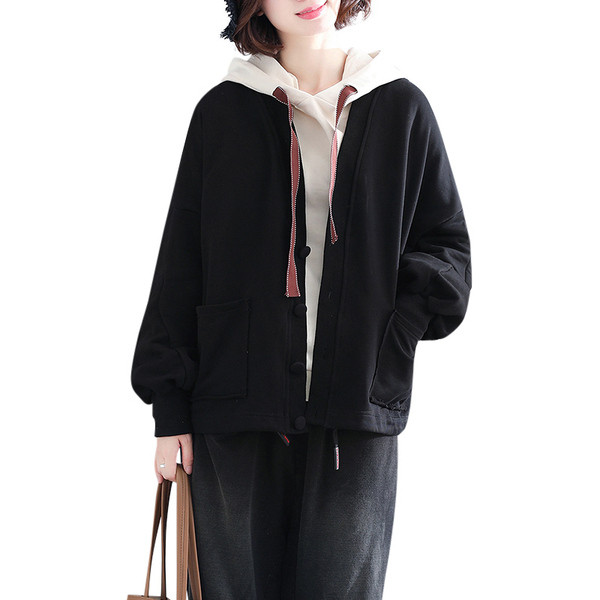 Női alkalmi kabát V-nyakkal