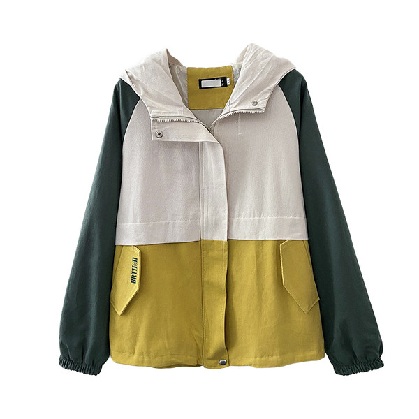 Őszi kabát nőknek kapucnival - széles modell