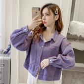 Uut mudelit naiste teksajakk suurte taskute ja kraega