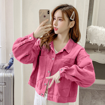 Uut mudelit naiste teksajakk suurte taskute ja kraega