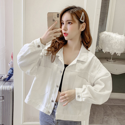 Uut mudelit naiste teksajakk suurte taskute ja kraega