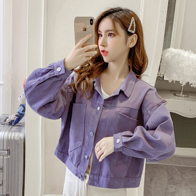 Uut mudelit naiste teksajakk suurte taskute ja kraega