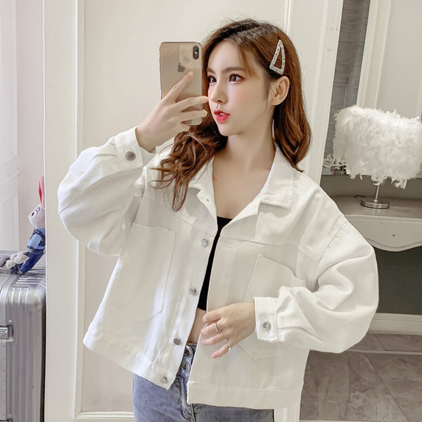 Uut mudelit naiste teksajakk suurte taskute ja kraega