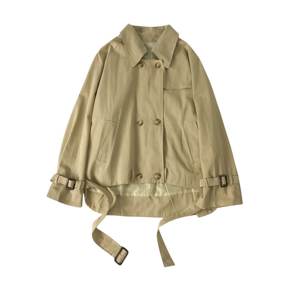 Naiste sügisjope klassikalise kraega - asümmeetriline mudel