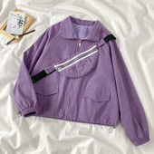 Női kabát cipzárral és zsebekkel - széles modell