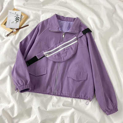 Női kabát cipzárral és zsebekkel - széles modell