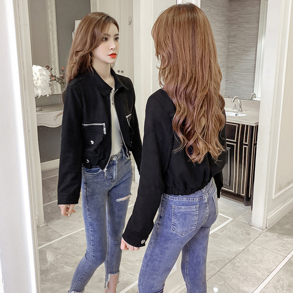 Naiste moodne taskutega jakk - Slim mudel