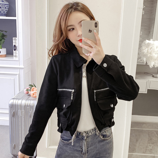 Naiste moodne taskutega jakk - Slim mudel