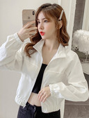 Uue mudeli kõrge kraega naiste sportjope valge ja must